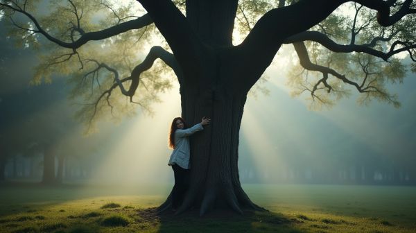 Enlacer un arbre : pourquoi ce geste apaise vraiment le système nerveux
